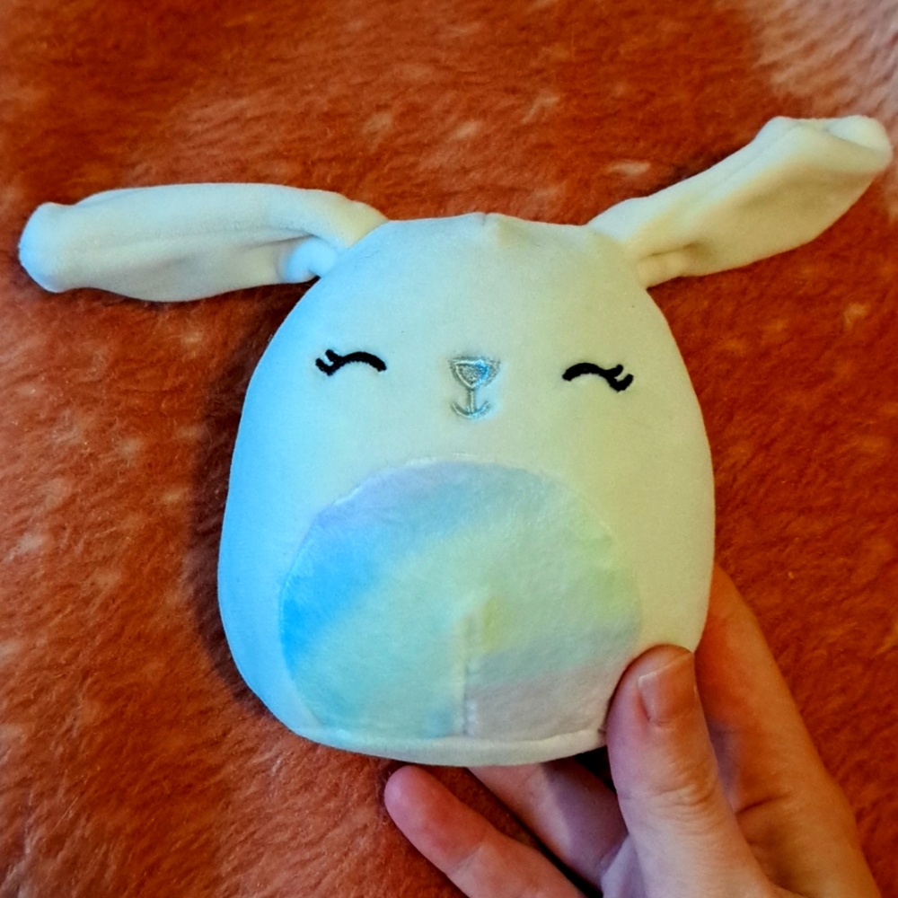 Free give away when spent $45/+ Squishmallow Roben 4” Rainbow Bunny.